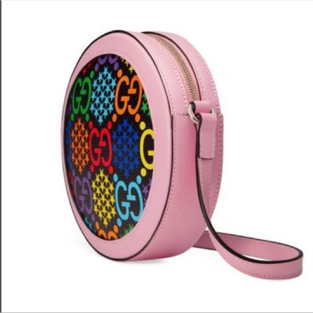 Gucci Pink Multicolor Round GG psychedelic crossbody bag